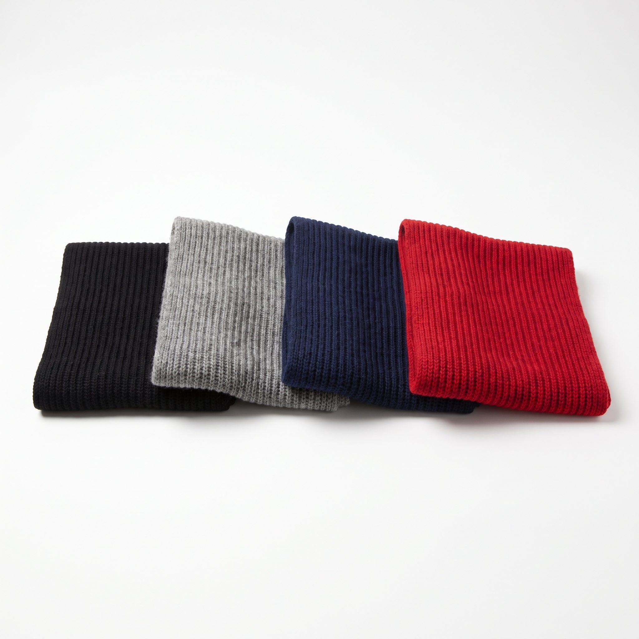 Boys Knit Scarf in Black, Grey, Navy and Red